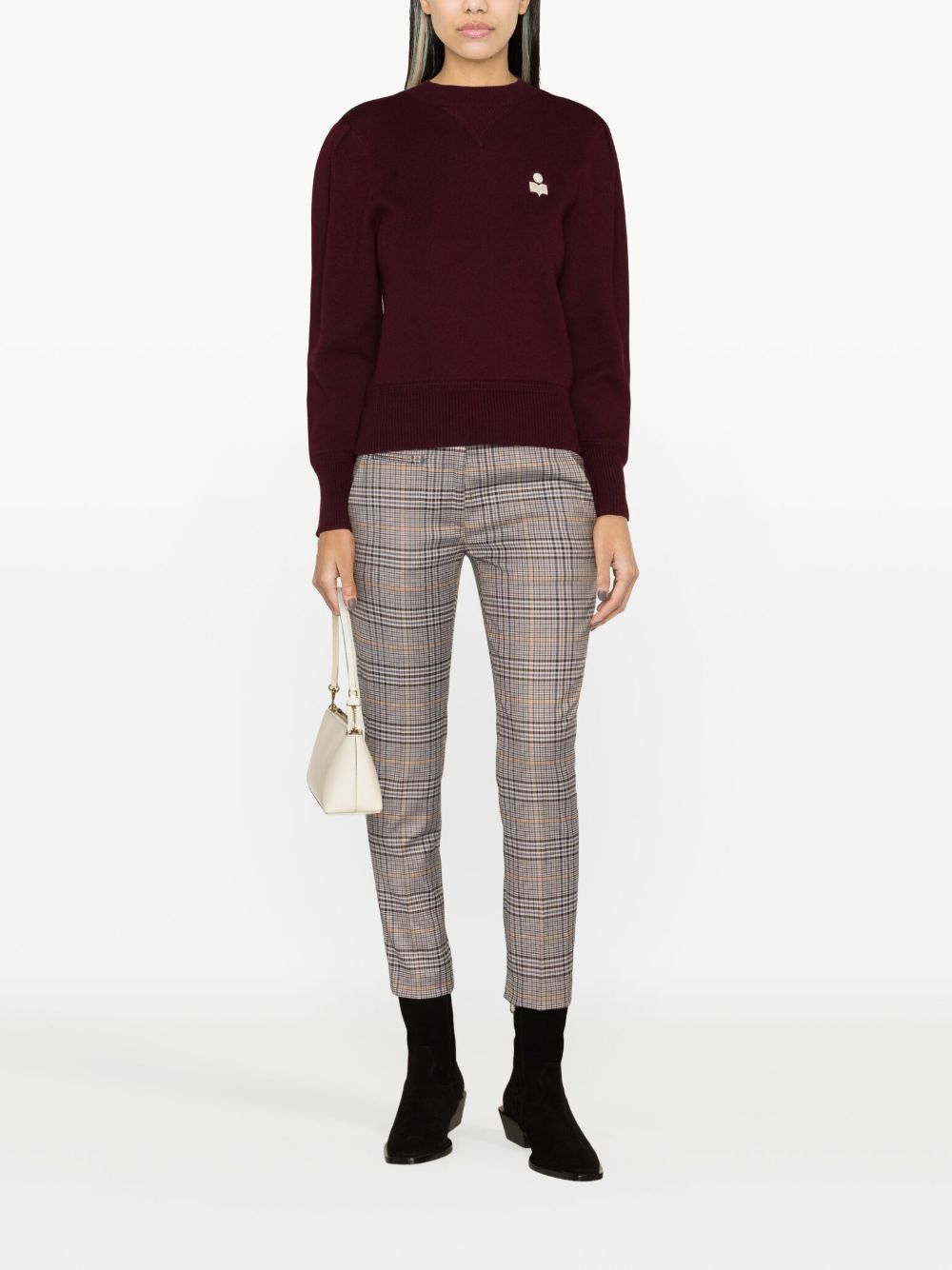 Dondup Prince Of Wales Check Cropped Trousers In Gray