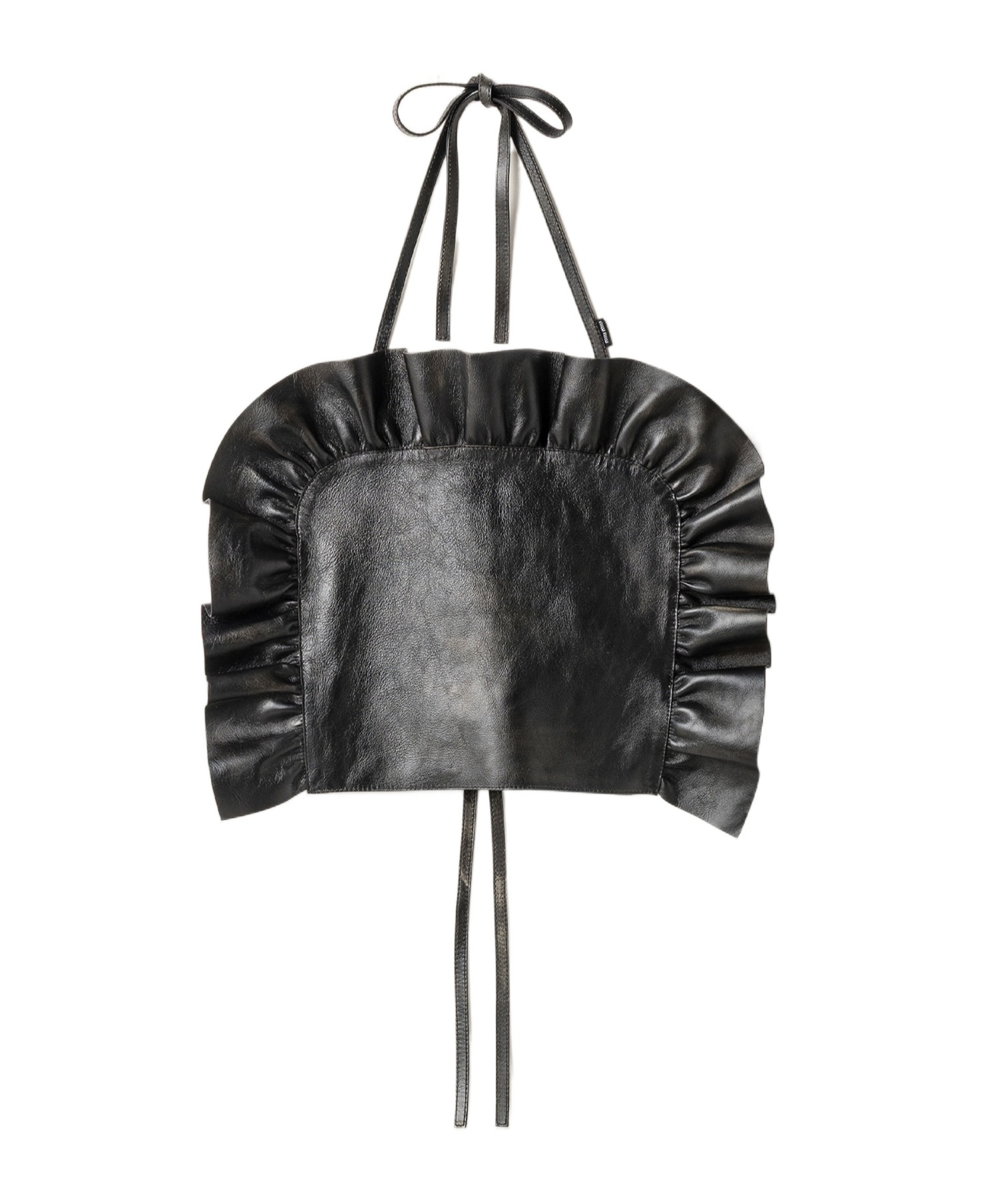 Miu Miu Leather Top In Black