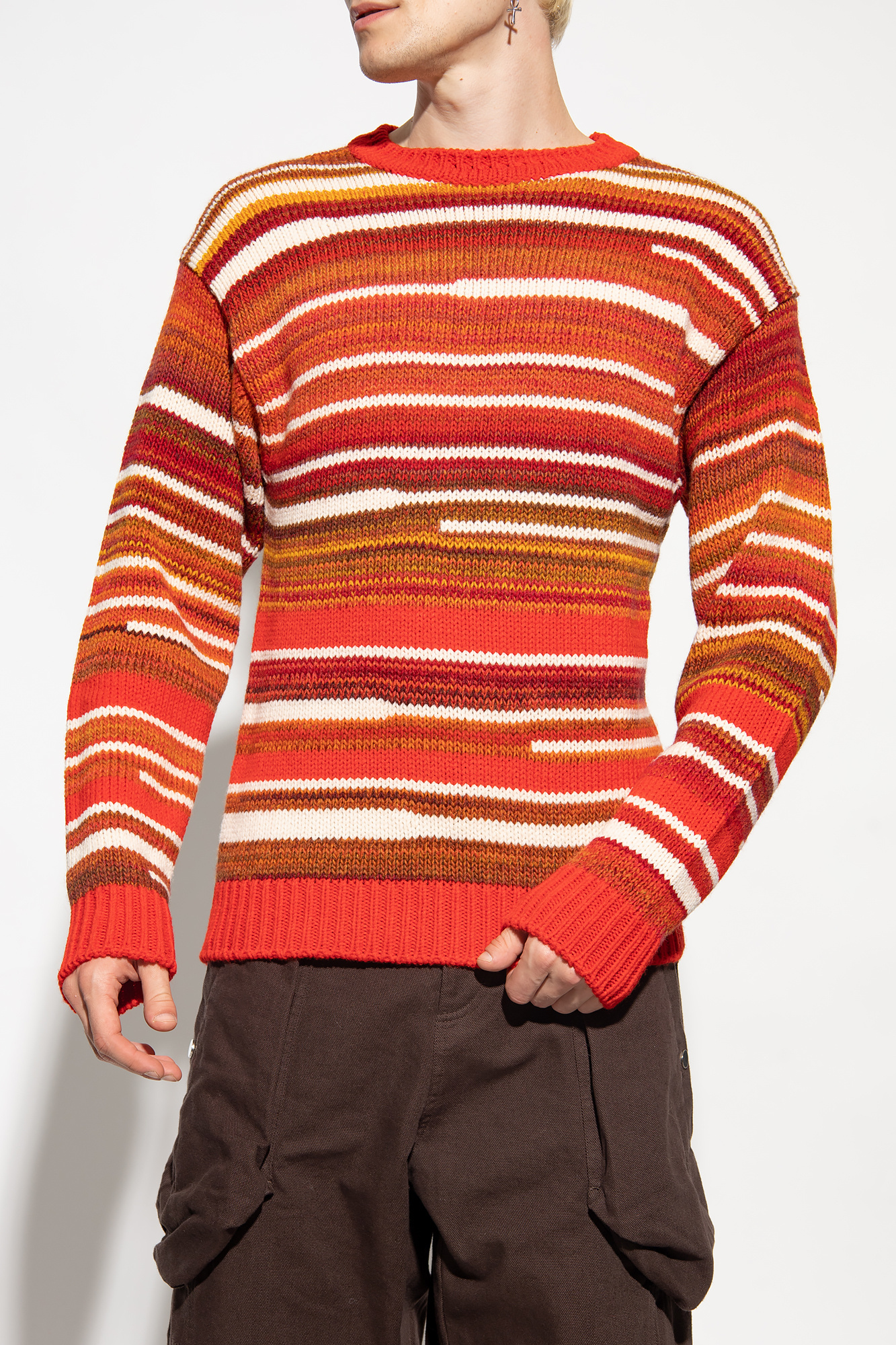 Dsquared2 Striped Crew-neck Jumper In White