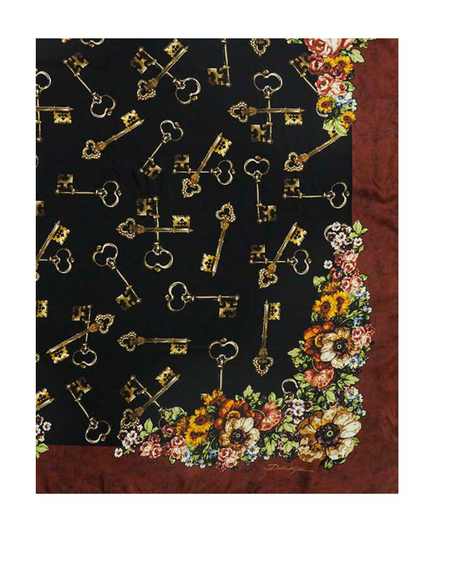 Dolce & Gabbana Printed Scarf In Black