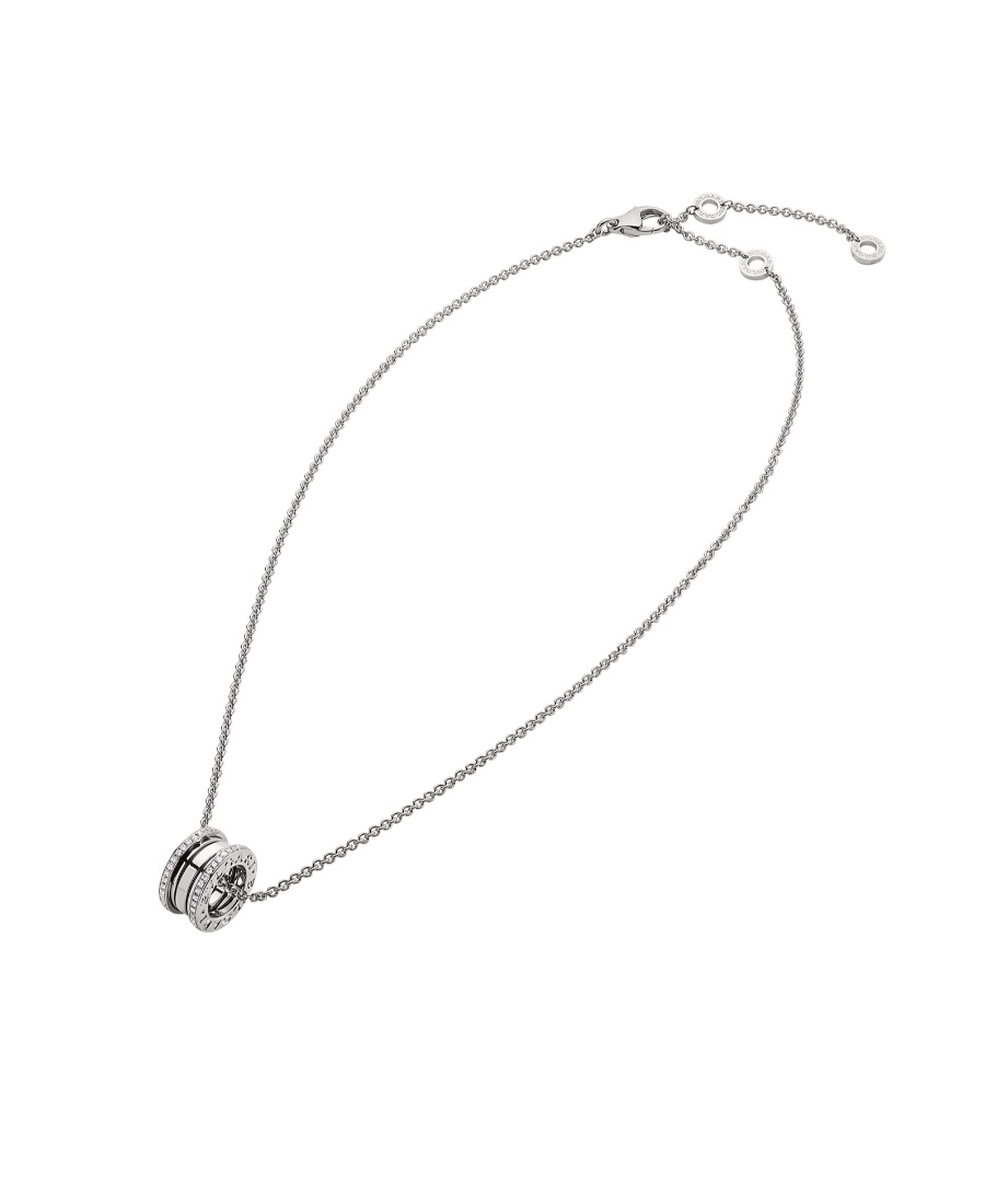 Bvlgari White Gold And Diamond B. Zero1 Necklace In White