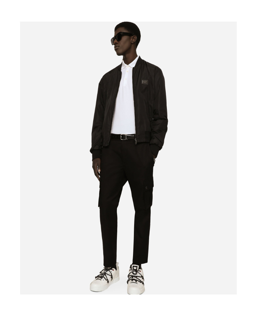 Dolce & Gabbana Dolce&gabbana's Silver-plaque Completes The Design Of This Bomber Jacket For An Auth In Black