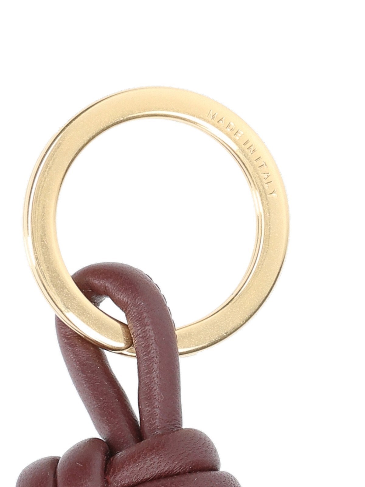 Bottega Veneta 'triangle' Key Ring In Brown