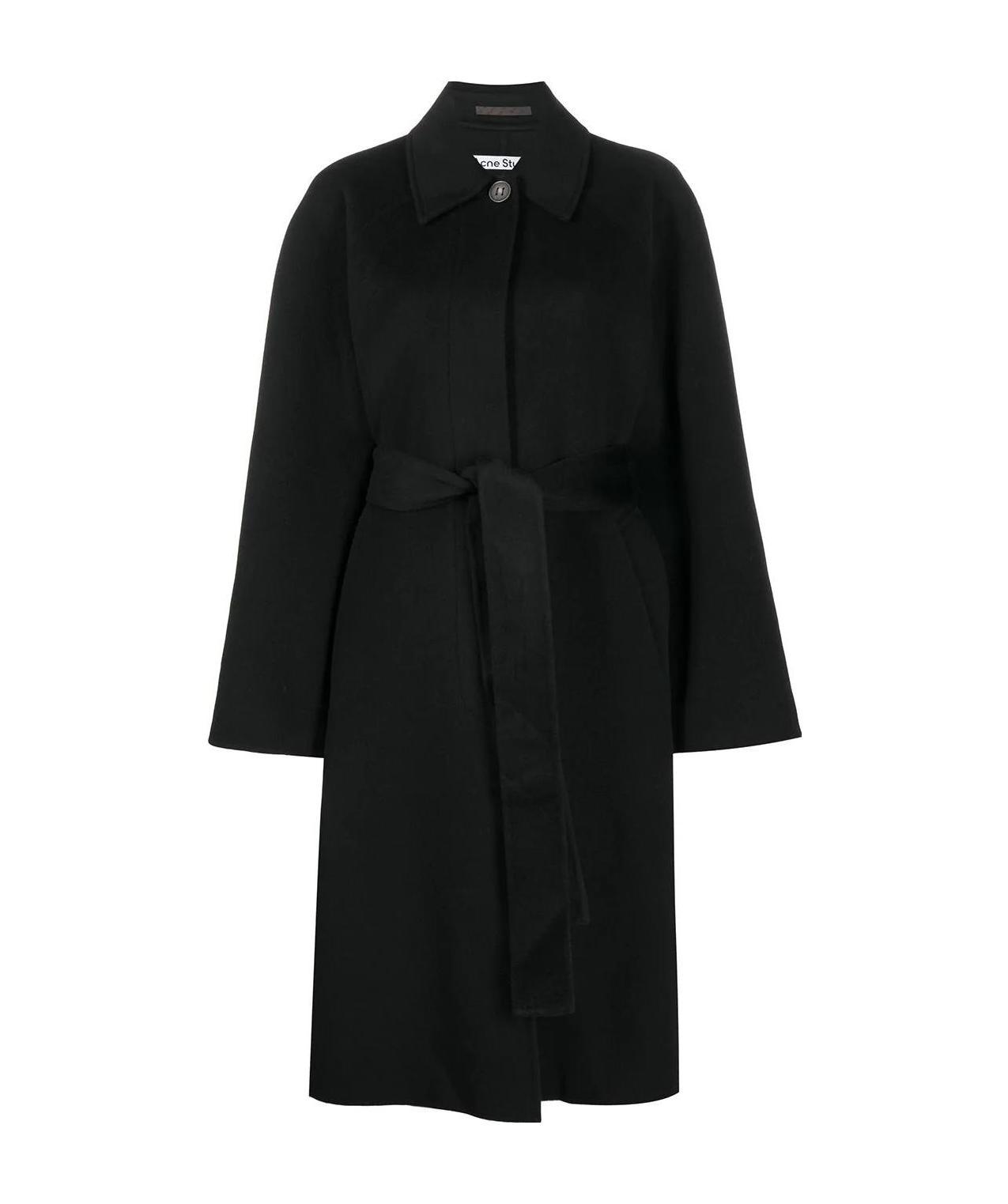 Acne Studios Belted Mid-length Coat In Black