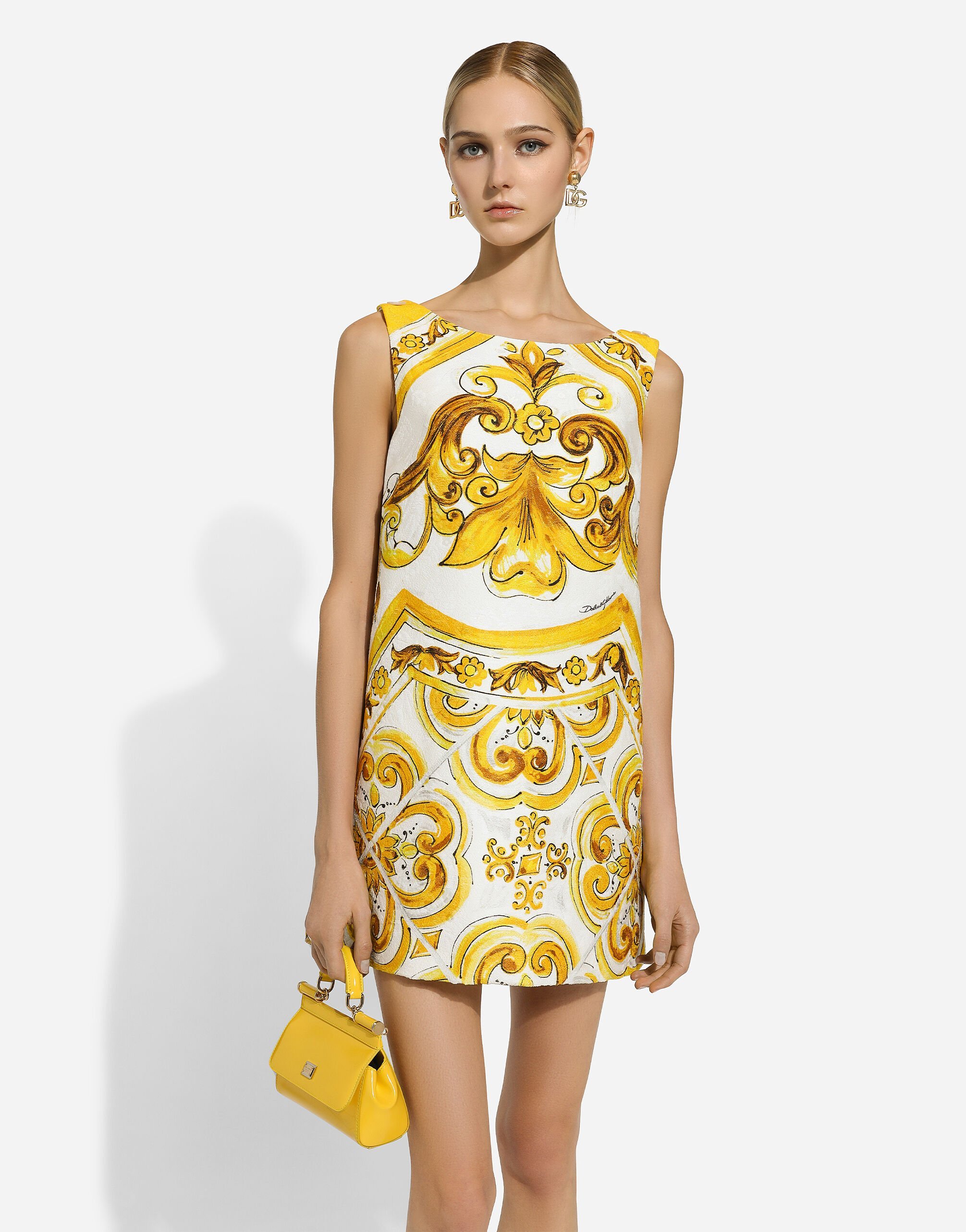 Dolce & Gabbana Majolica-print Silk Minidress In Multicolor