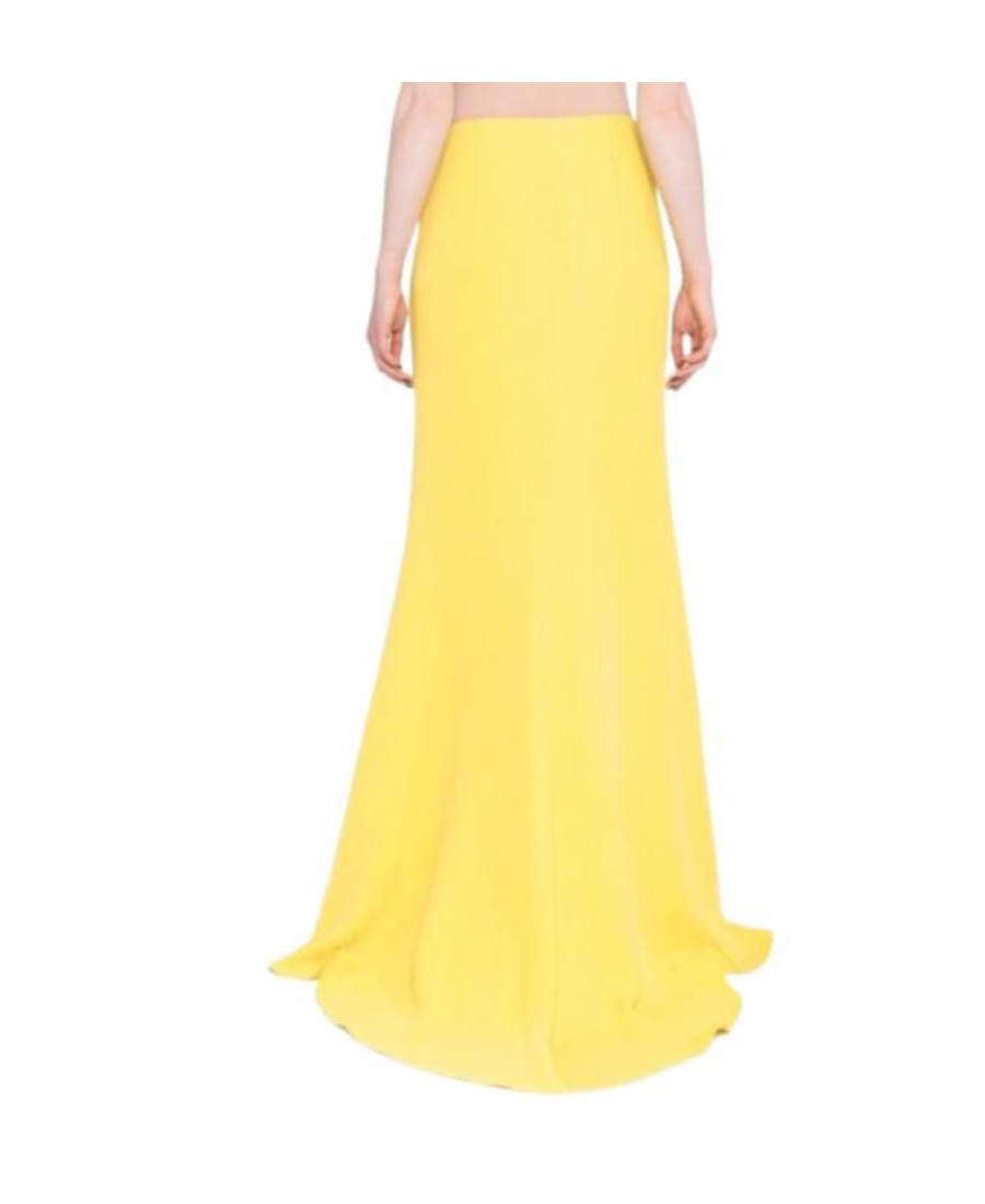 Valentino Garavani Woman Maxi Skirt Yellow Size 6 Silk In Yellow