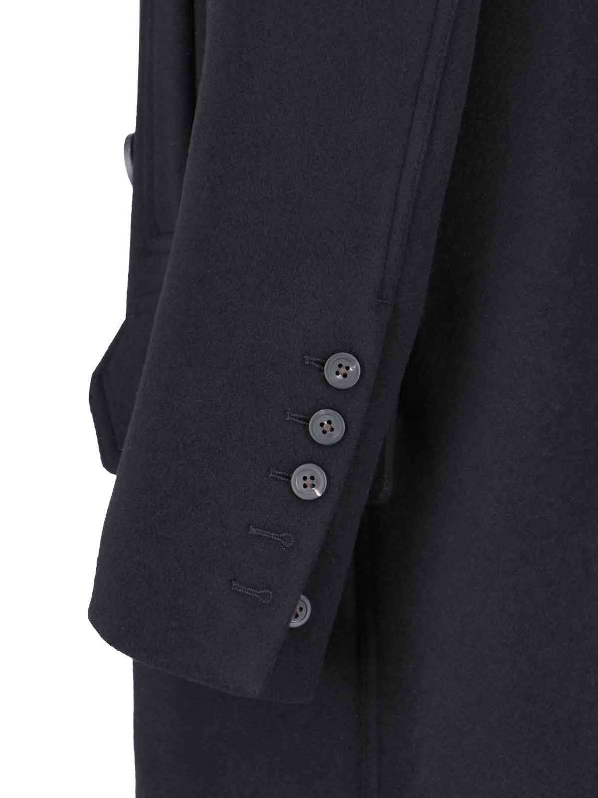 Rick Owens Porterville Double-breasted Officier Twill Wool Coat In Black
