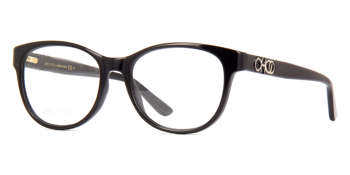 Jimmy Choo Eyewear Round Frame Glasses In Black