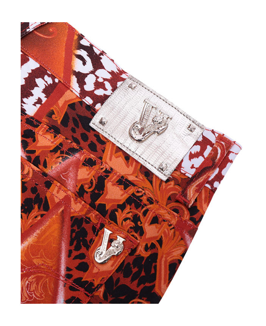 Versace Jeans Printed Casual Pants In Red