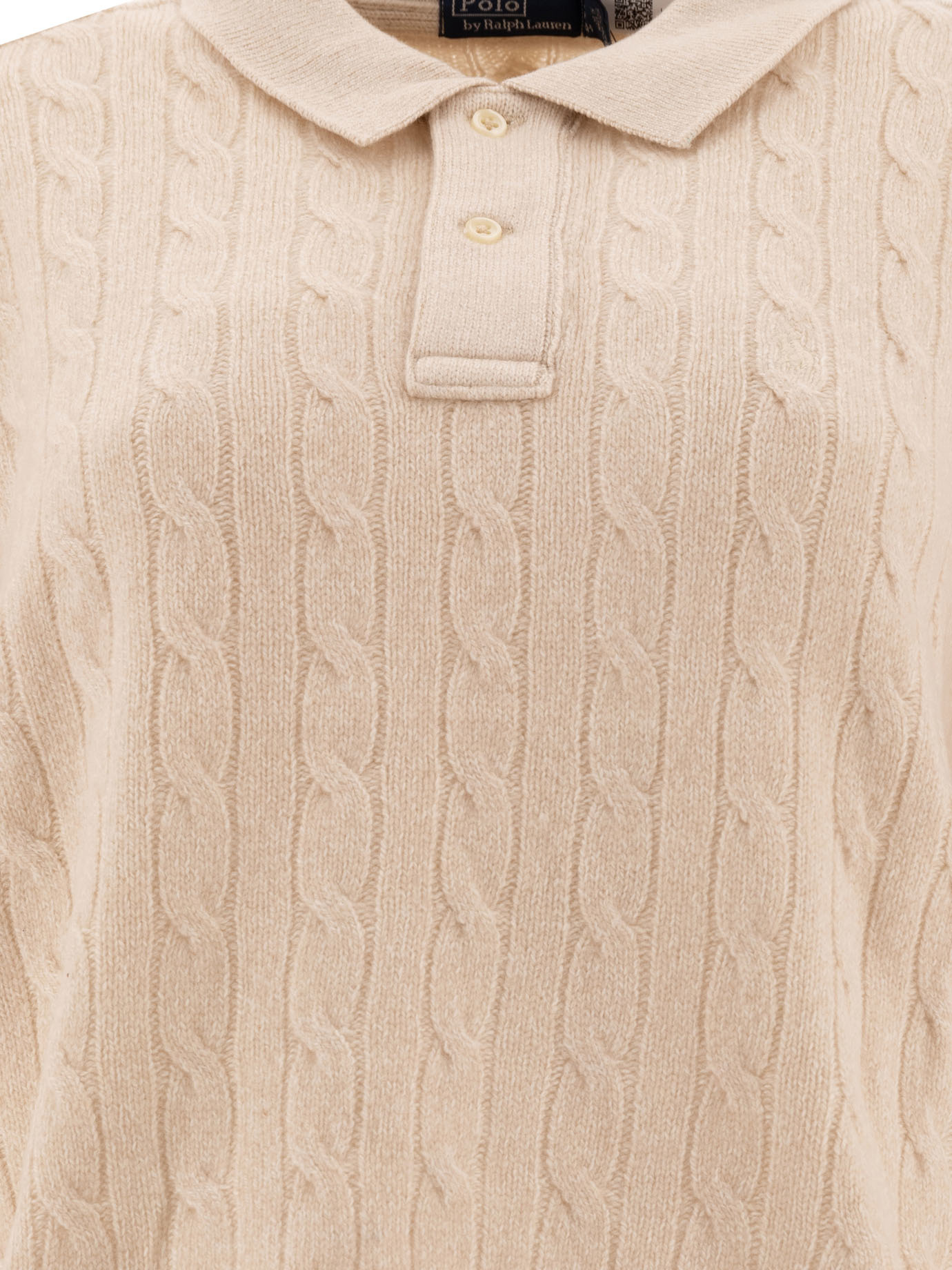 Polo Ralph Lauren Brand-embroidered Wool And Cashmere-blend Polo Shirt In Nude