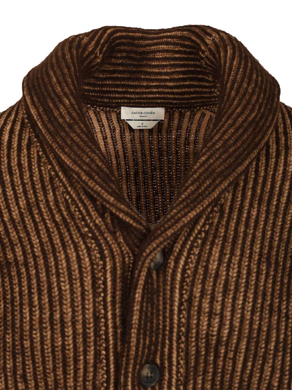 Jacob Cohen Long-sleeved Cardigan Sweater In Brown