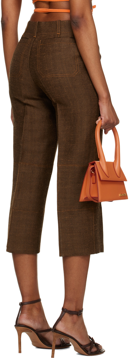 Jacquemus Le Pantalon Areia Cropped Trousers In Brown