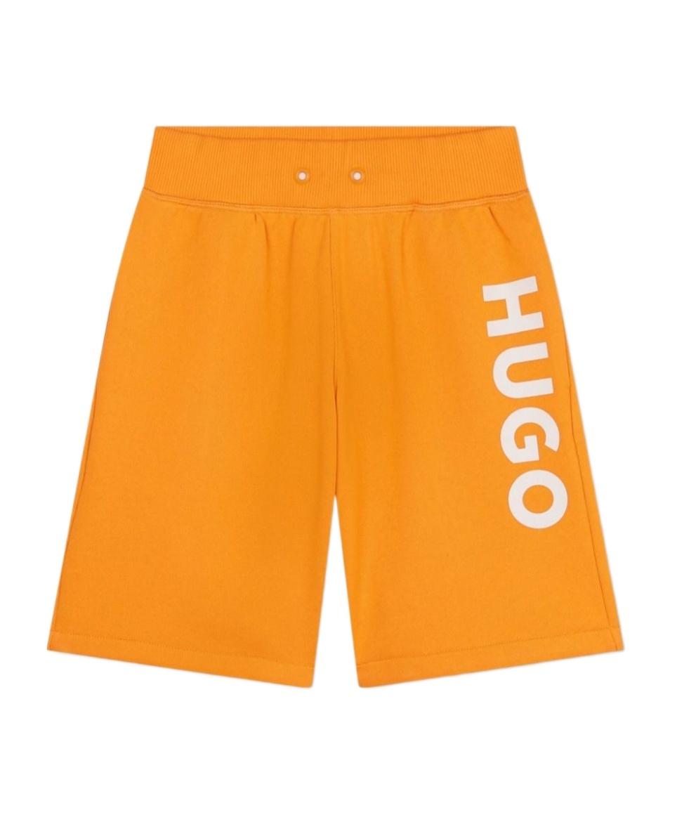 Hugo Boss Logo-print Elasticated-waist Shorts In Orange