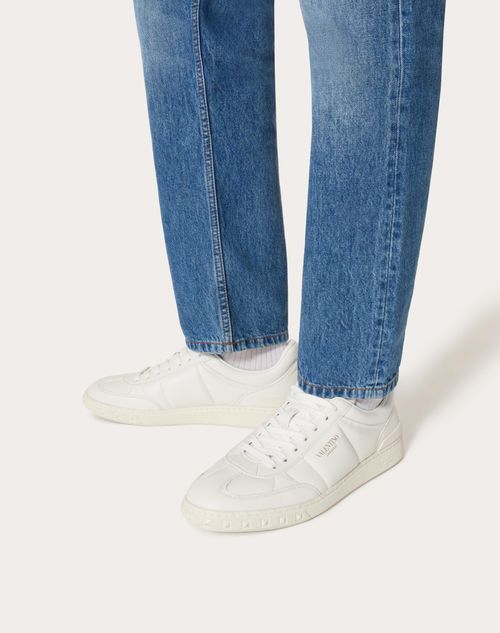 Valentino Upvillage Low Top Nappa Leather Sneaker In White