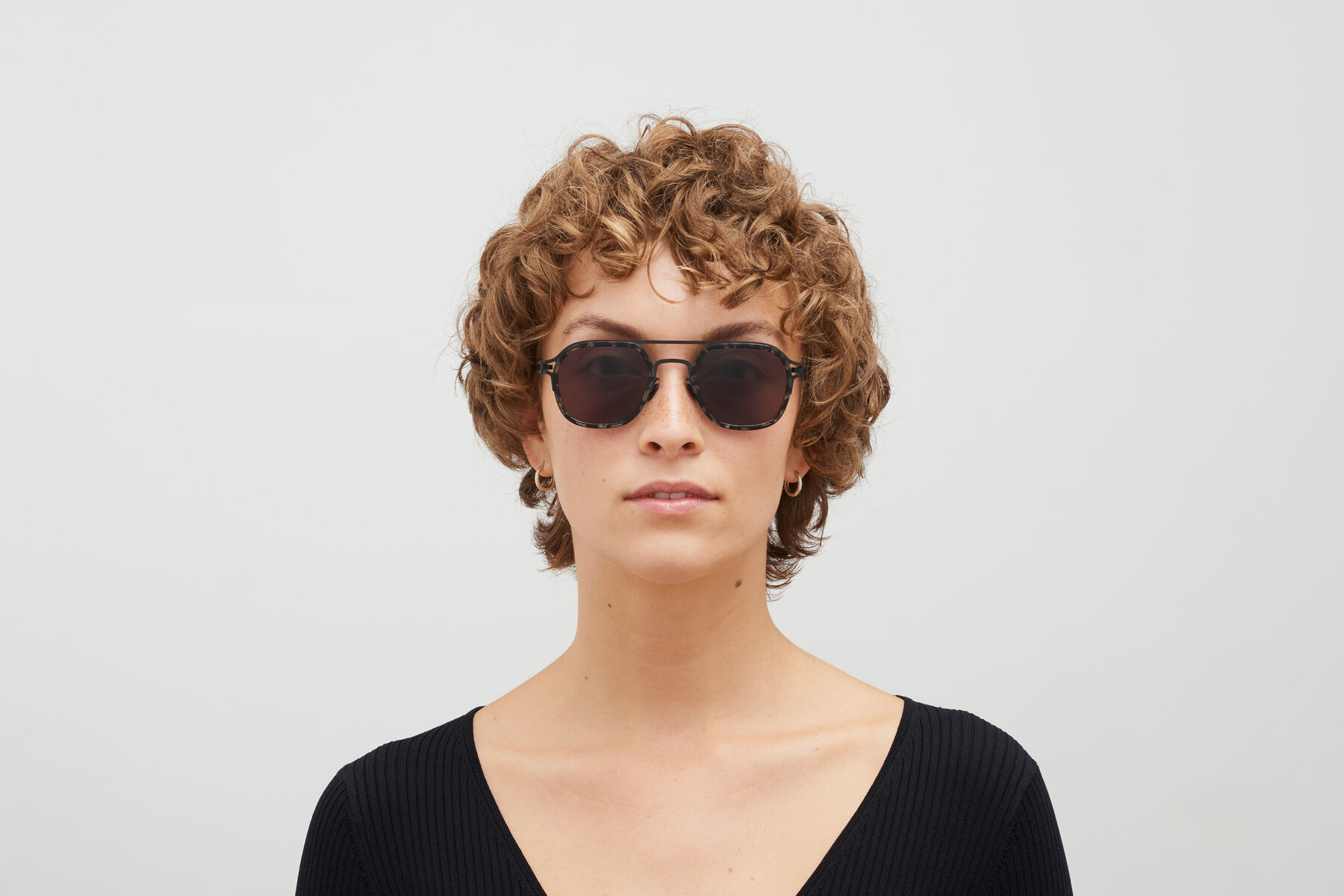 Mykita Logo Glasses In Brown