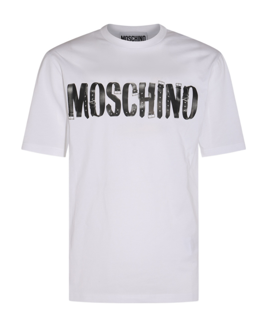 Moschino Cotton T-shirt With Logo Print In White