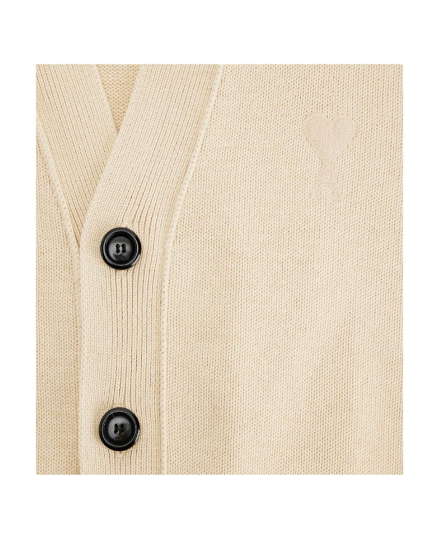Ami Alexandre Mattiussi Ami De Coeur Button-up Cardigan In Nude