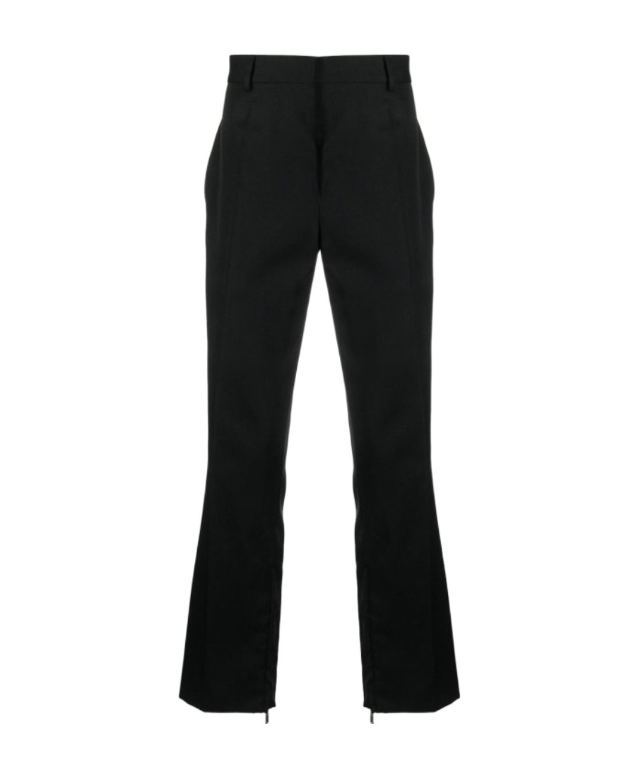 Off-white High-waisted Straight-leg Cropped Trousers In Black