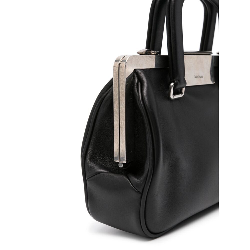 Max Mara Logo Detailed Top Handle Bag In Black
