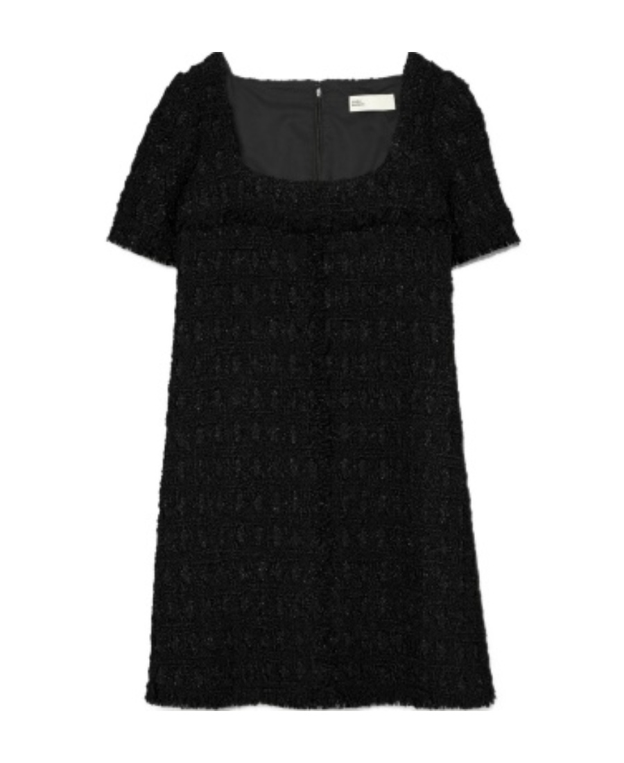 Tory Burch Tinsel A-line Tweed Mini Dress In Black