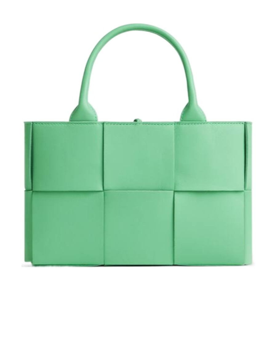 Bottega Veneta Mini Arco Knitted Shoulder Bag In Green