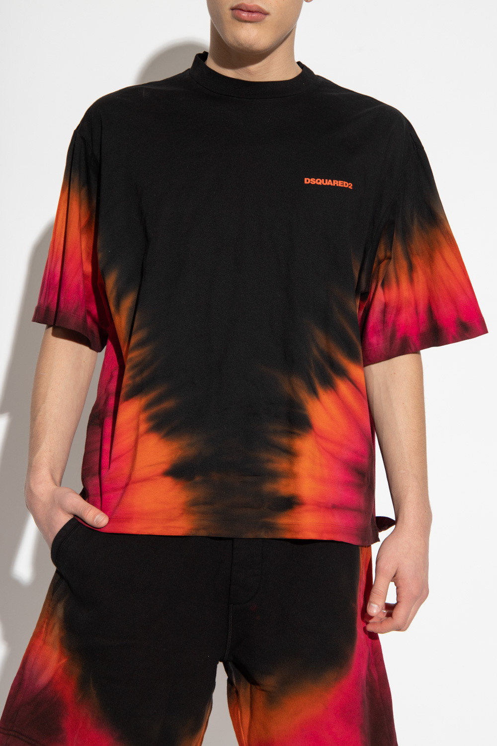 Dsquared2 Men's T-shirt D2 Flame | Size Small | S74gd1114 In Black