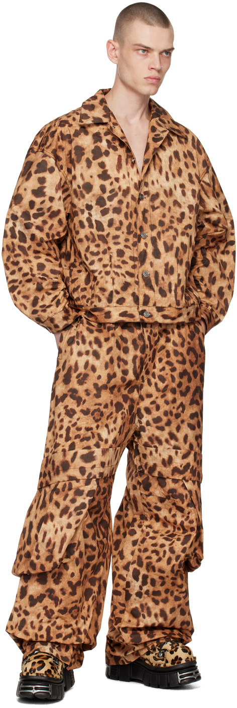 We11 Done Brown & Tan Allover Printed Jacket In Brown