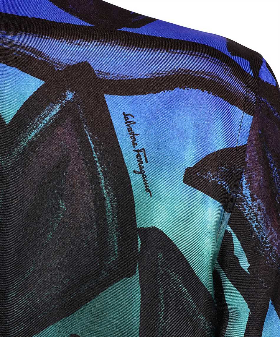Ferragamo Graphic-print Silk Shirt In Black