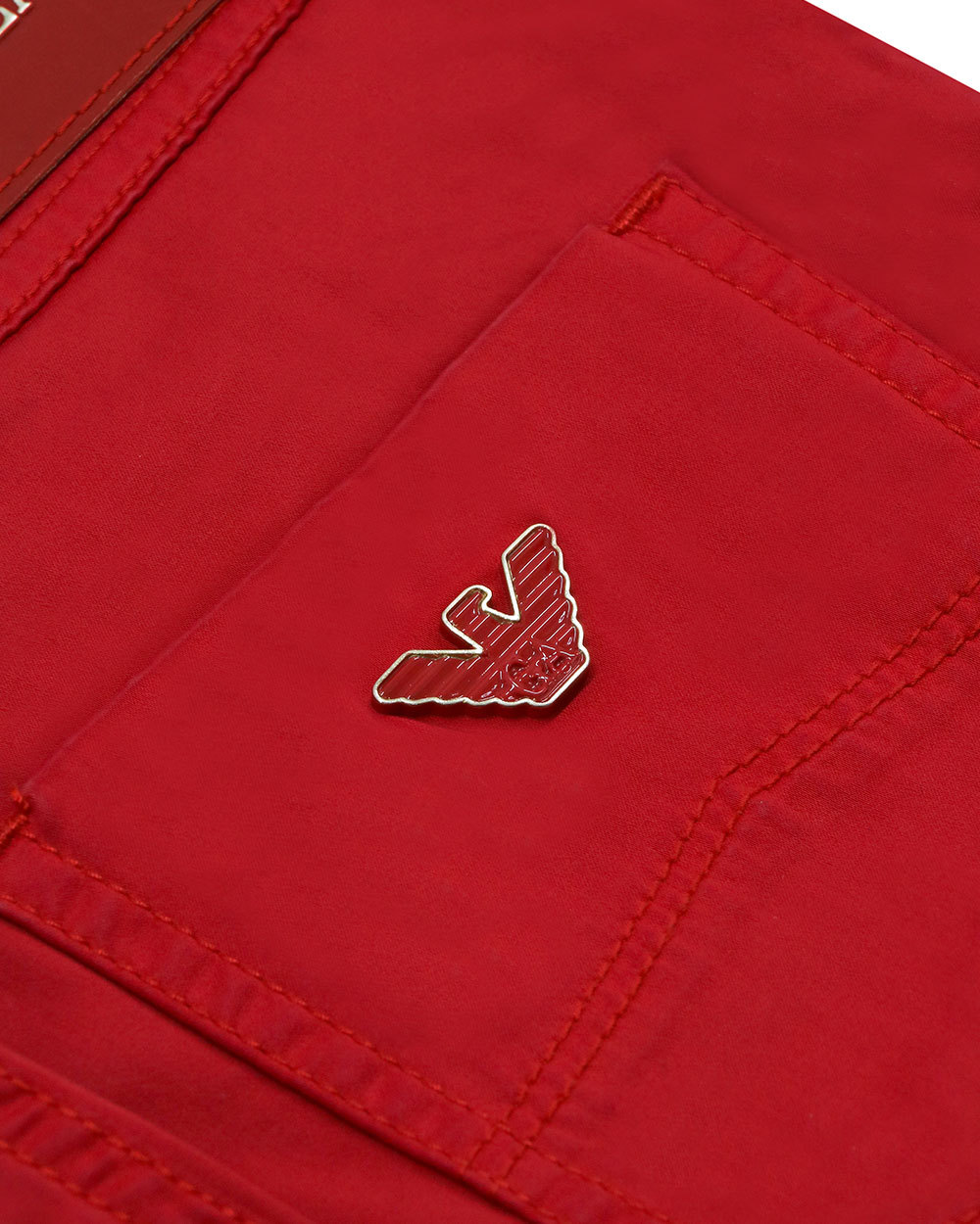 Armani Jeans Logo Jeans In Red
