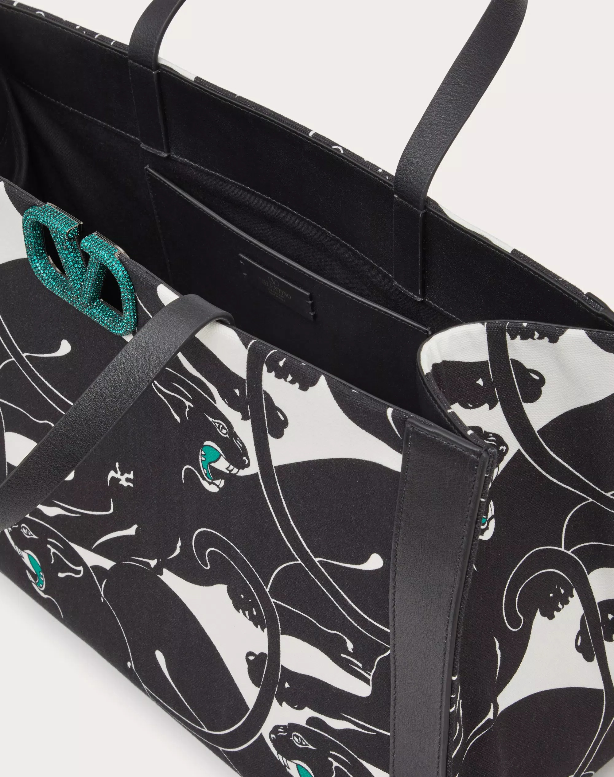 Valentino Collision Pattern Handbag In Black
