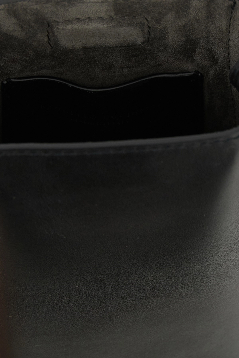 Brunello Cucinelli Nappa Shoulder Strap Mobile Phone Case In Black