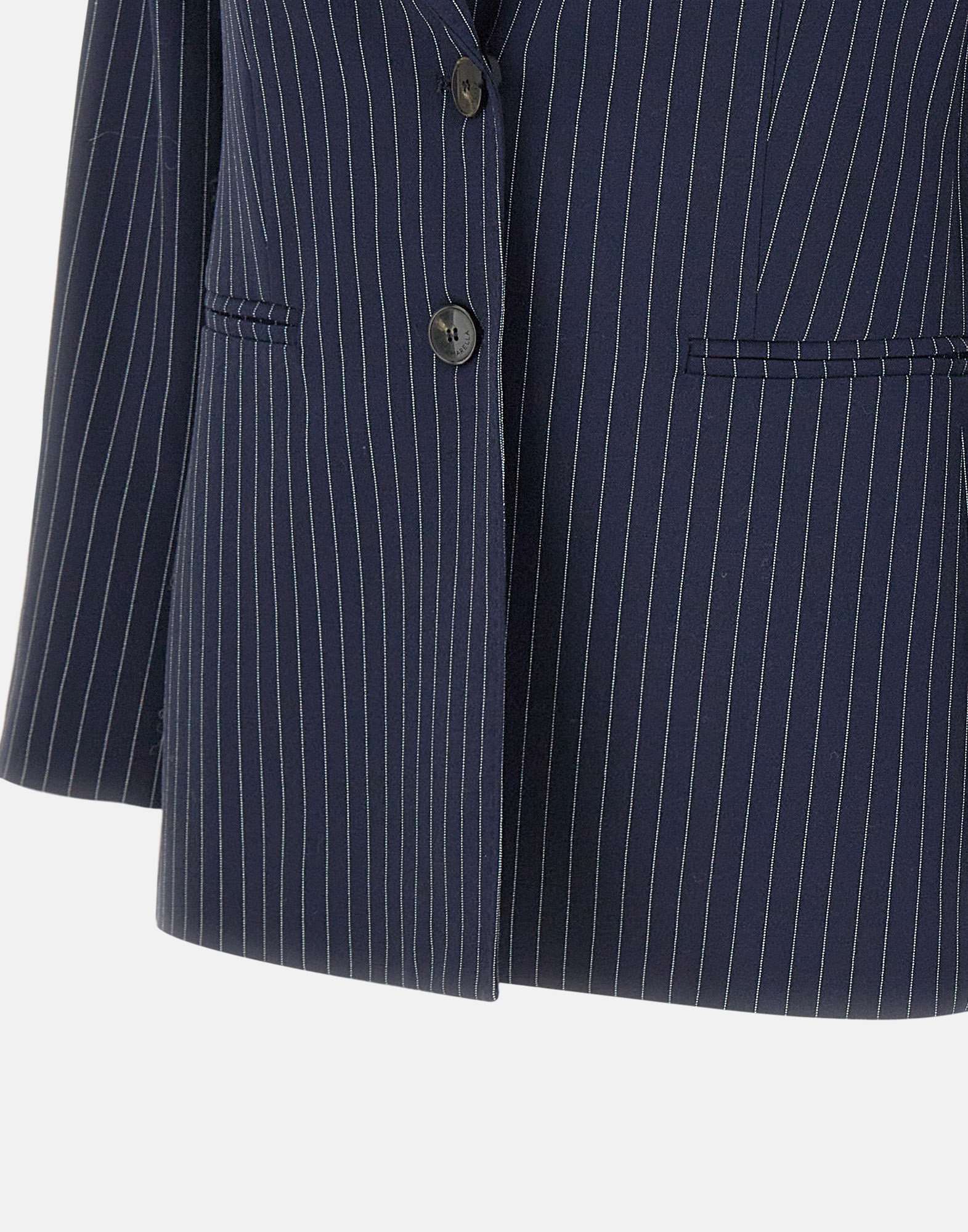 Marella Pinstripe-print Blazer In Blue