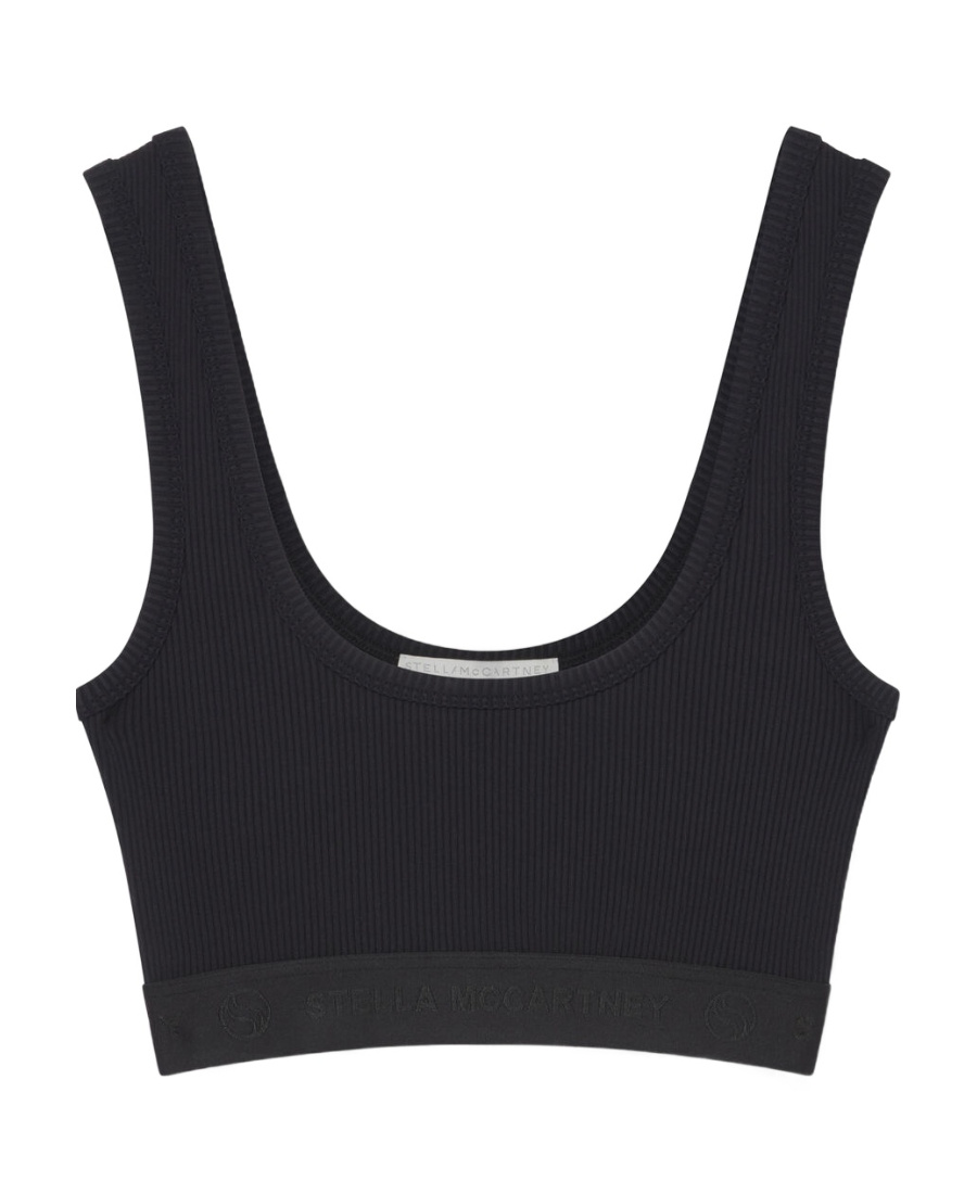 Stella Mccartney S-wave Tape Crop Top In Black