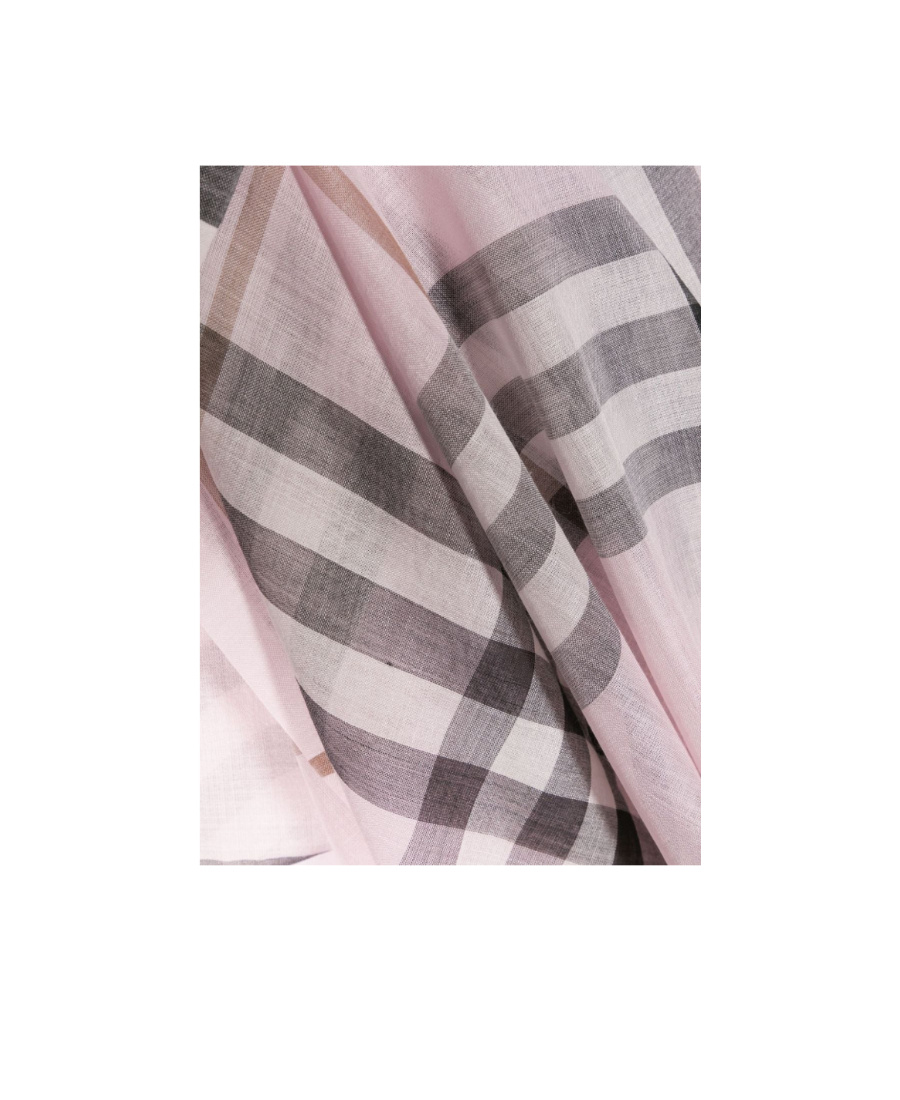 BURBERRY CHECK-PRINT WOOL-SILK SCARF 