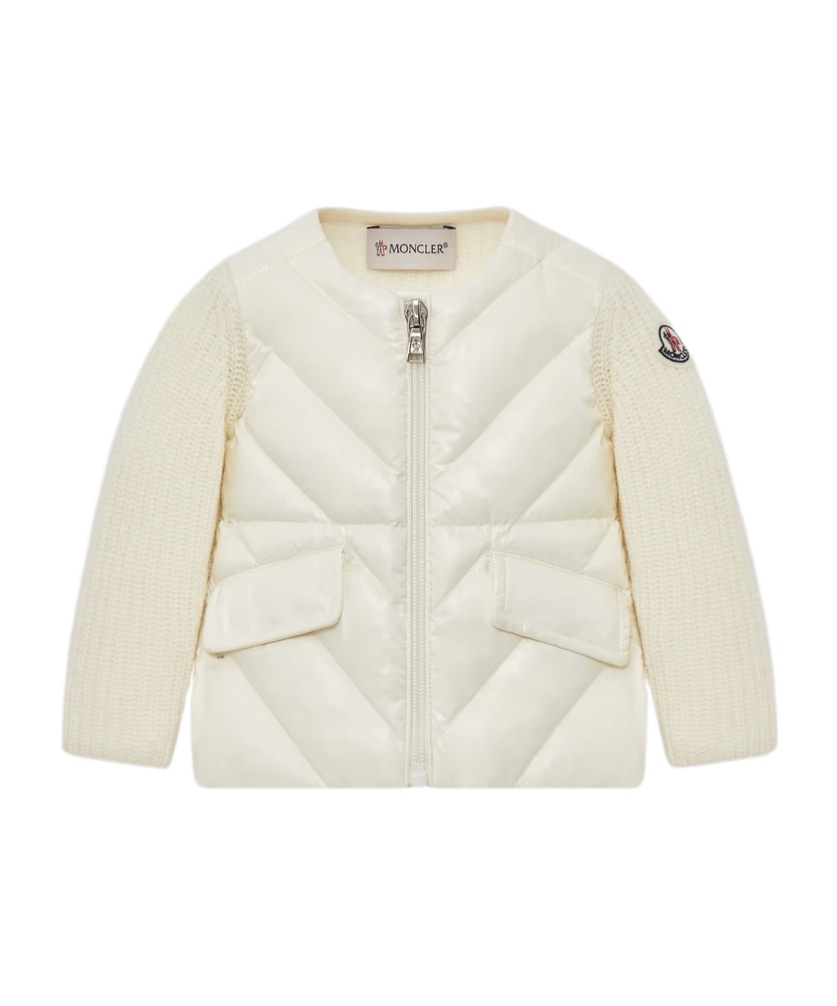 Moncler Padded Zipper Cardigan Down Jacket In White