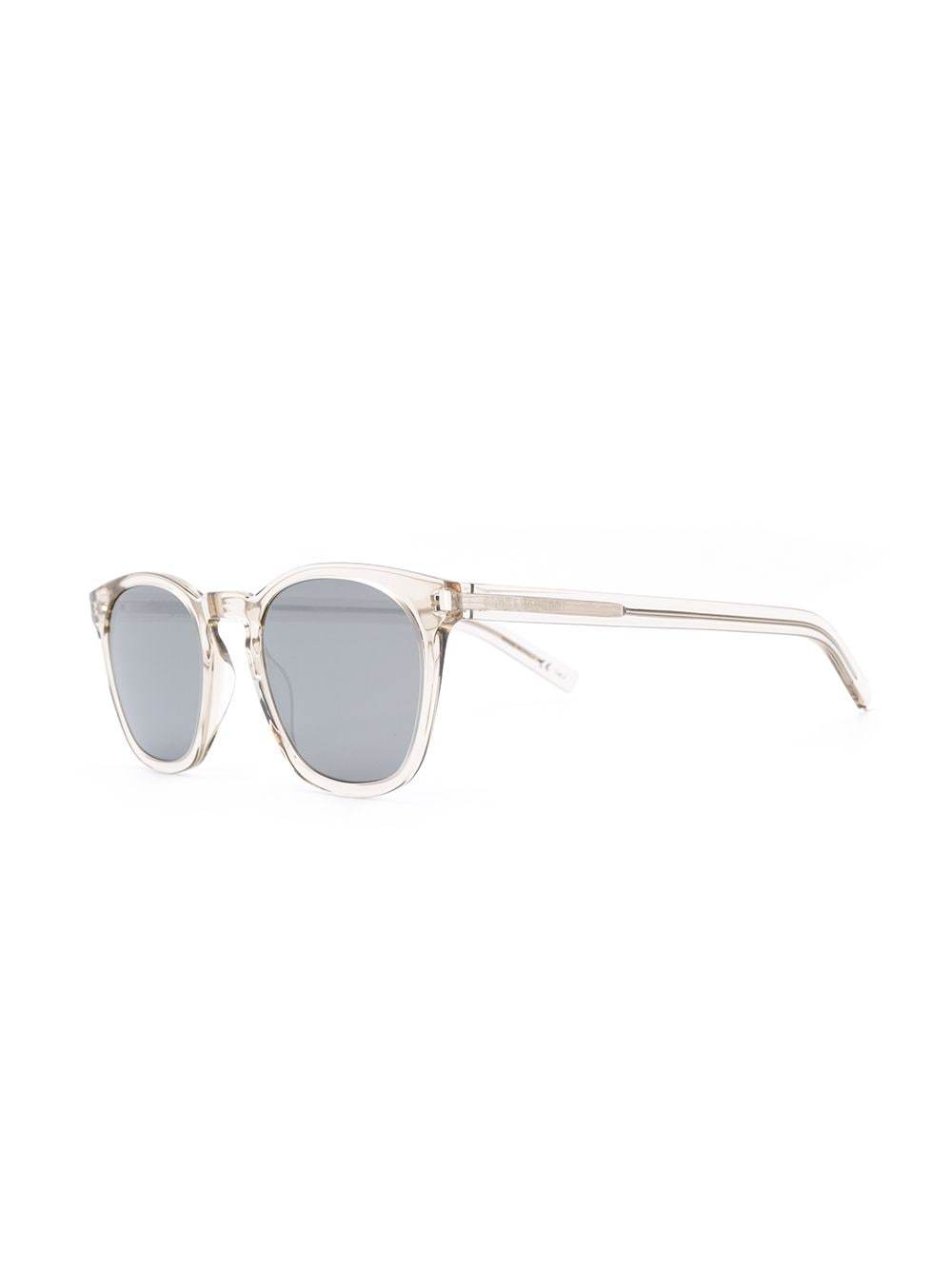 Saint Laurent Sl 281 Slim Rounded Square Sunglasses In Gray