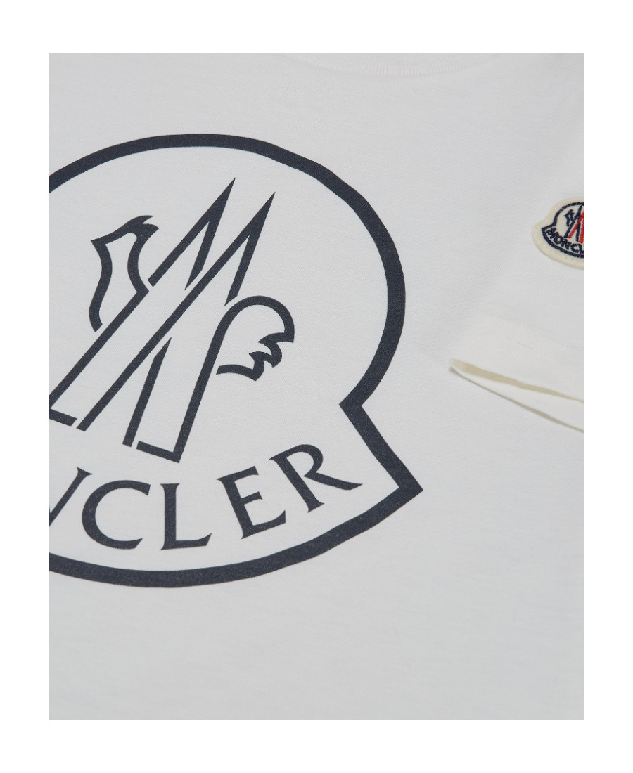 Moncler Boys White Kids Logo-print Short-sleeve Cotton-jersey T-shirt 4-14 Years In White