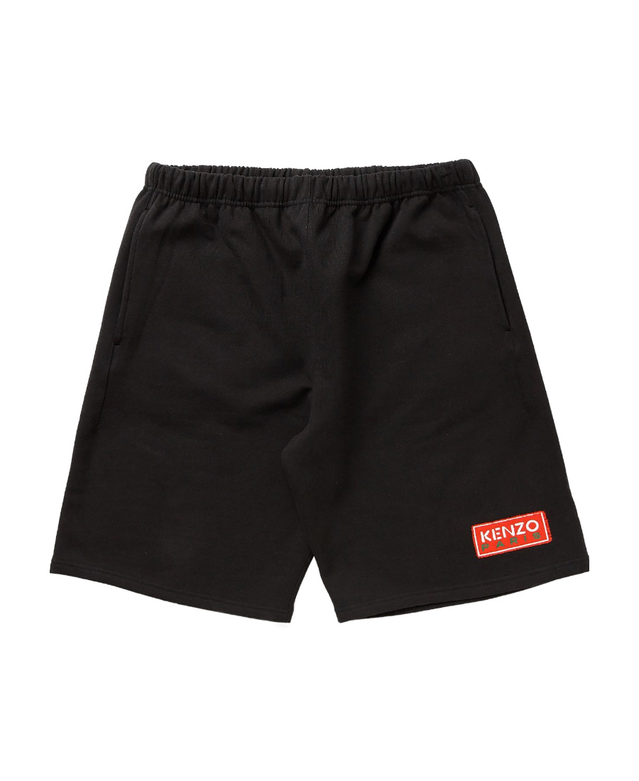 Kenzo Logo-patch Detail Bermuda Shorts In Black