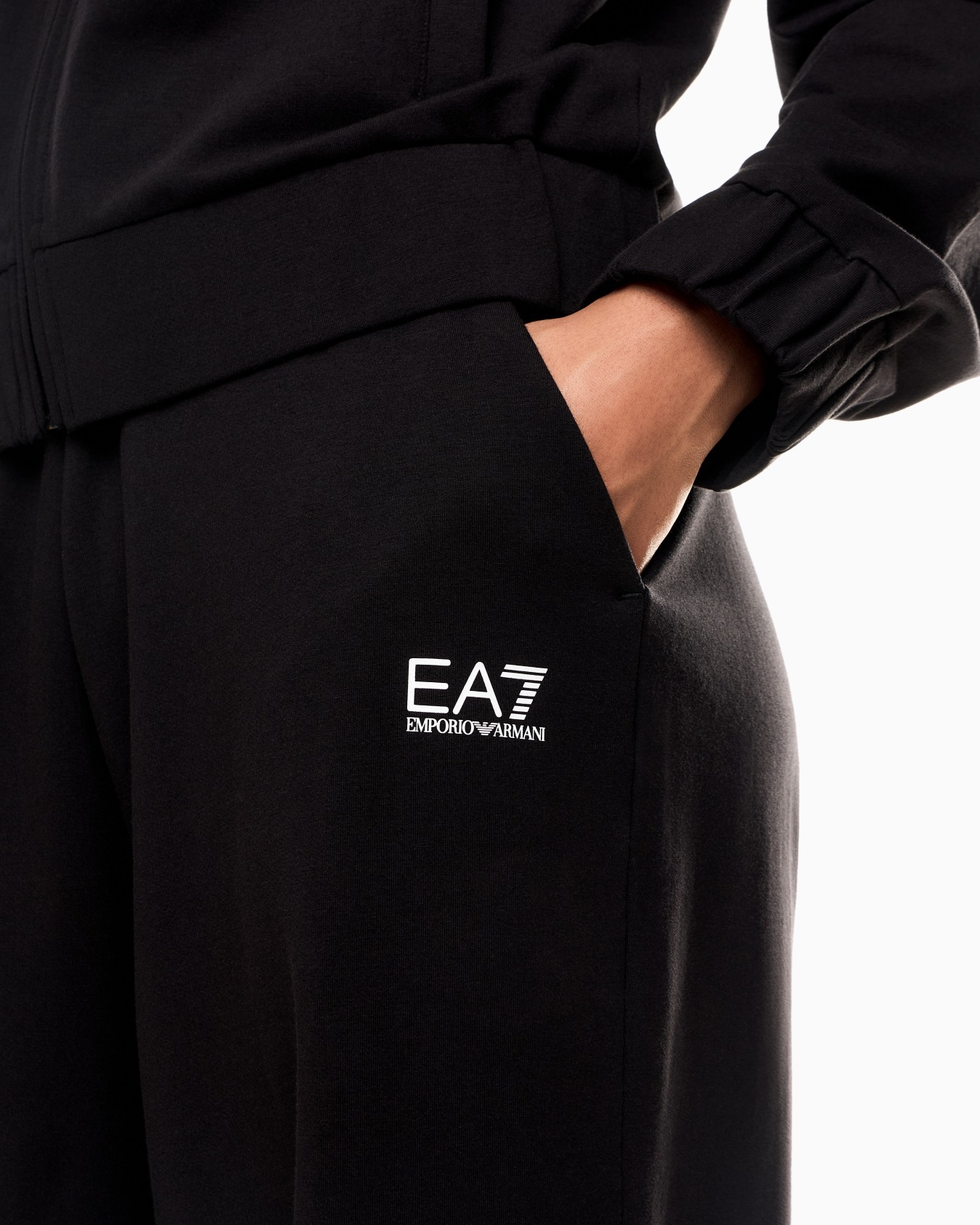 Ea7 Long-sleeved Sportswear Suit In Black