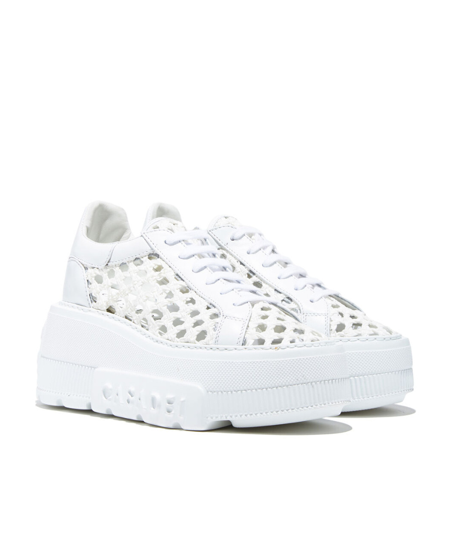 Casadei Sneakers Low Top Platform Sole In White