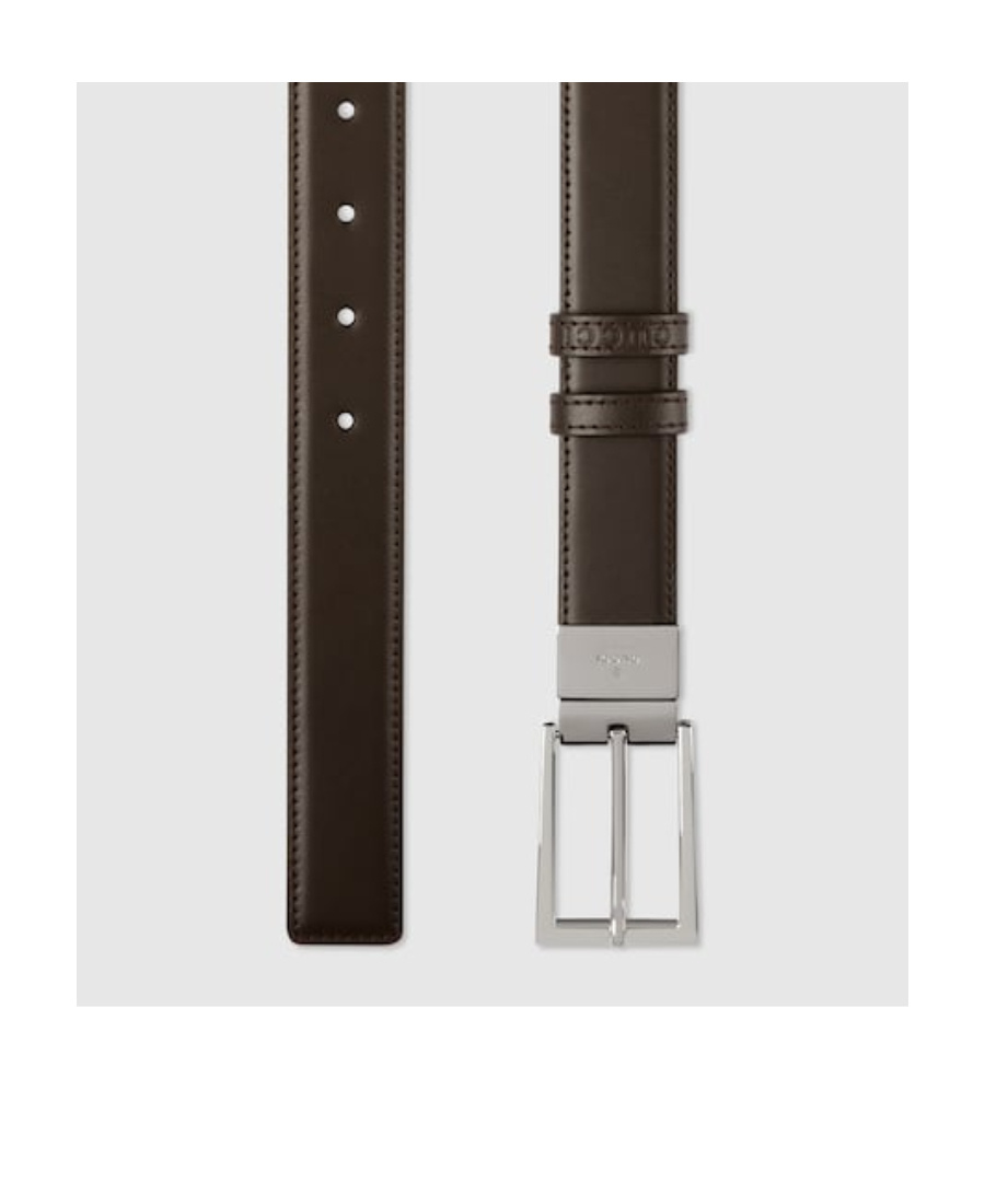 Gucci Interlocking G Reversible Belt In Black