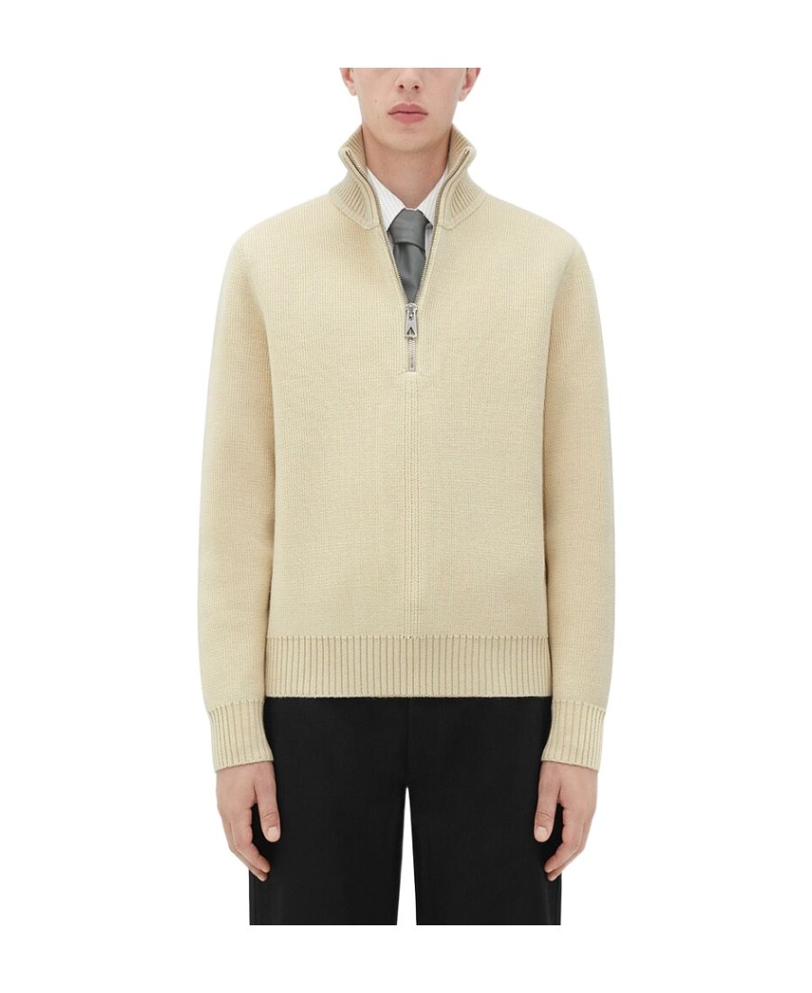 Bottega Veneta Wool Half-zip Sweater In Yellow