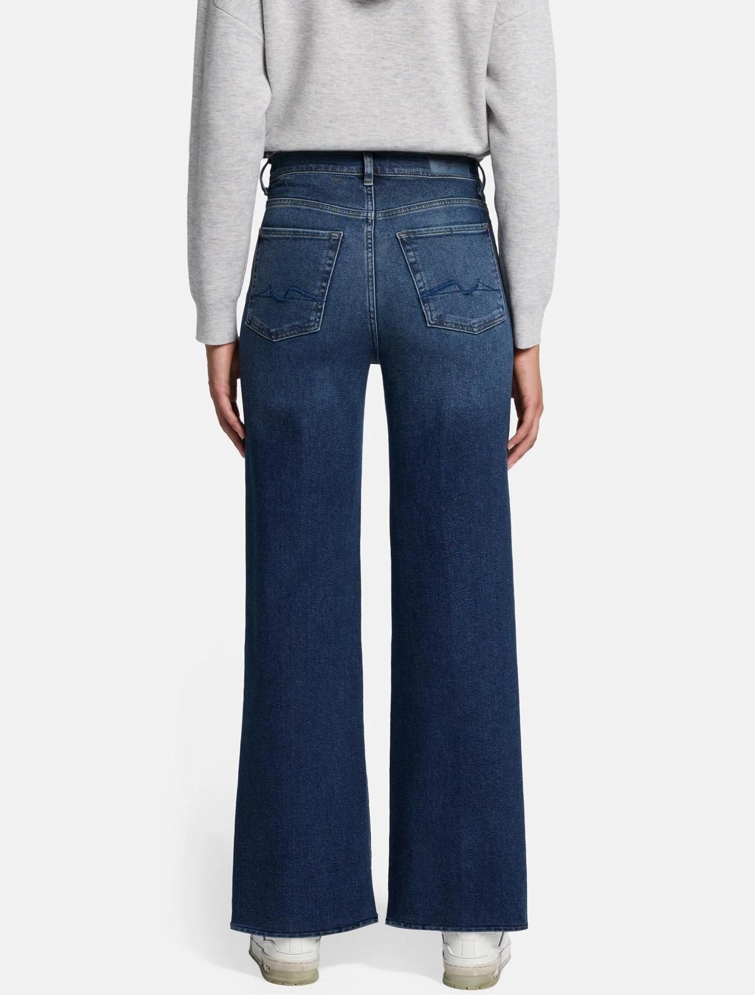 7 For All Mankind Denim Trousers With Belt Loops In Blue