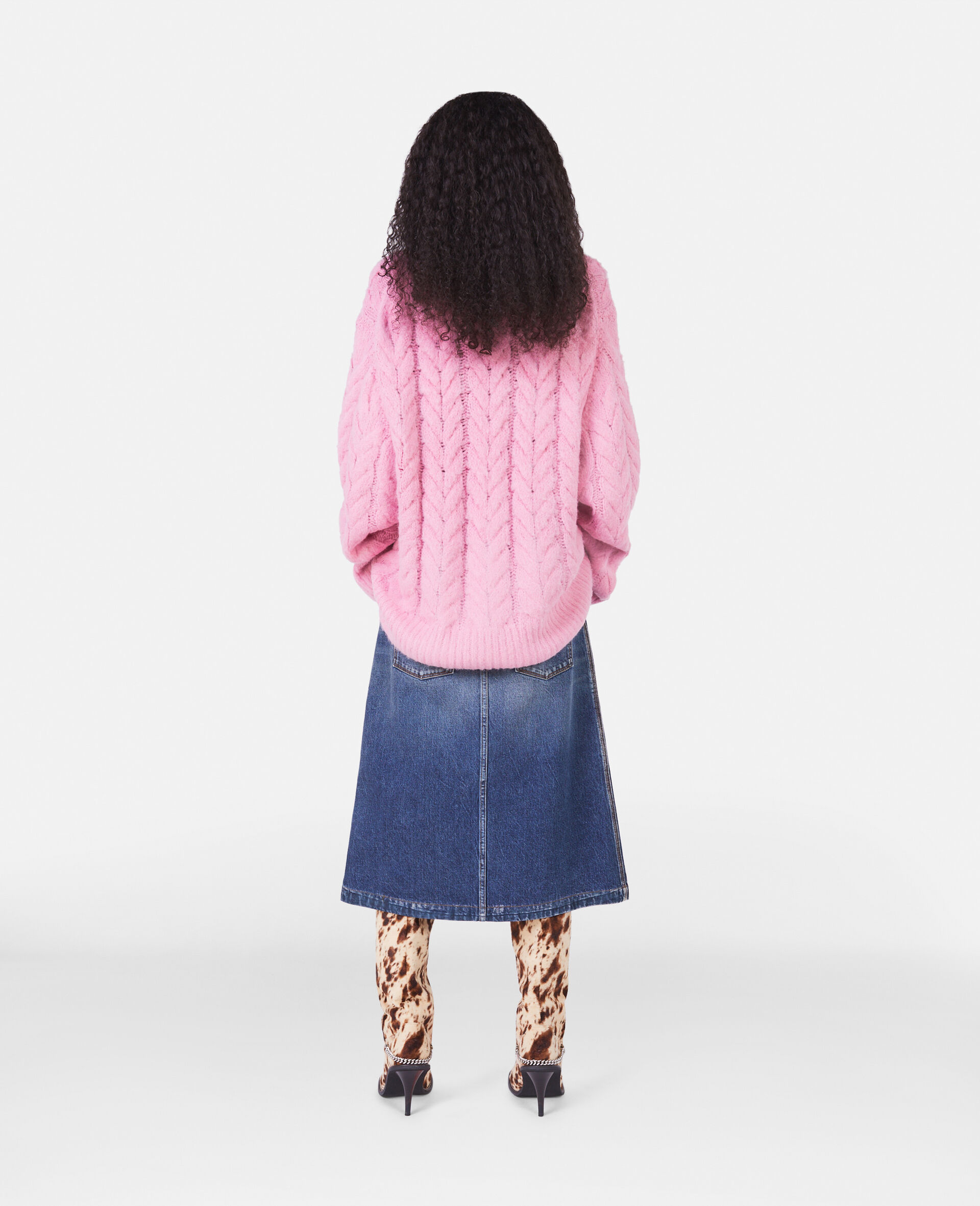 Stella Mccartney Light Pink Crewneck Oversize Sweater In Pink