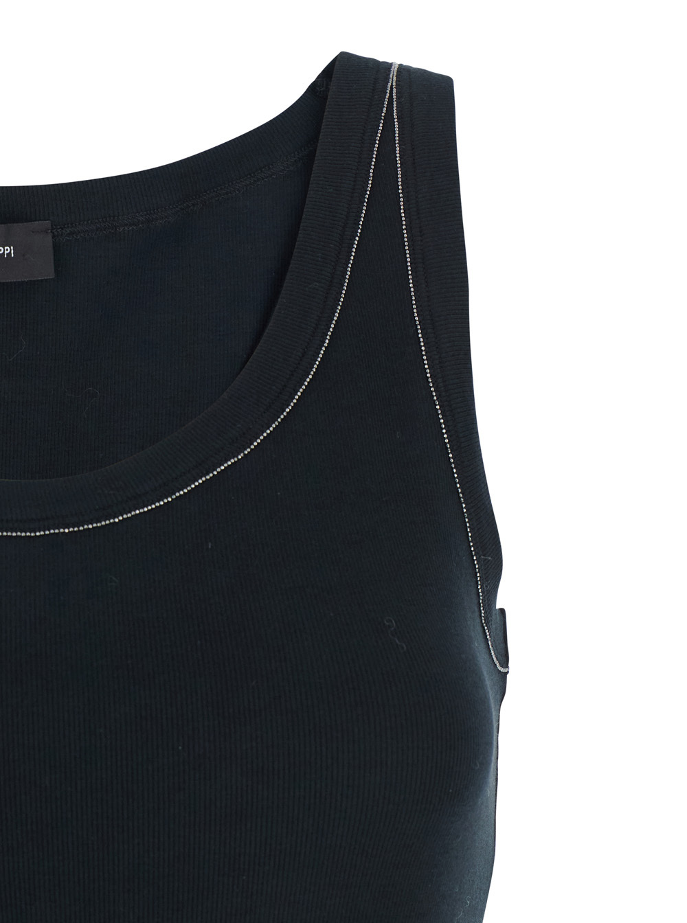 Fabiana Filippi Round Neck Sleeveless Vest In Black