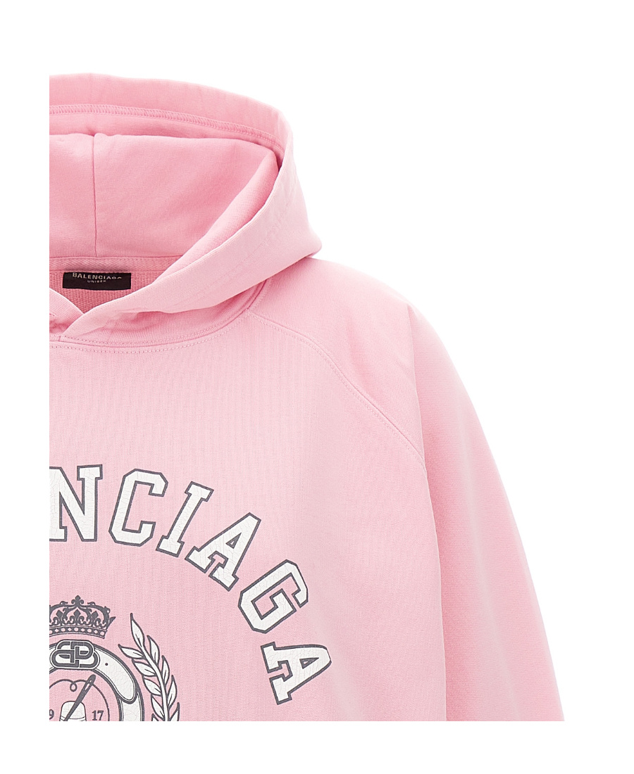 Balenciaga Hoodie With Logo Print In Pink