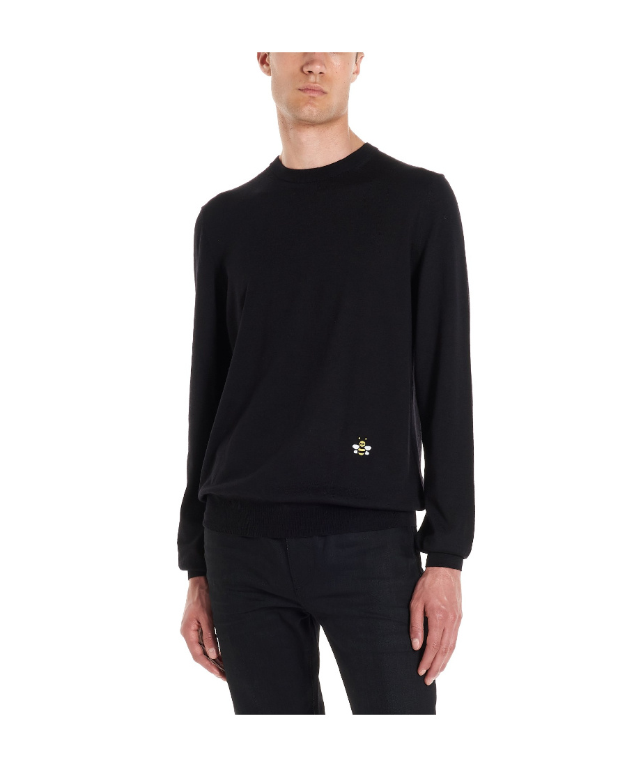 Dior X Kaws Bee Embroidered Pullover In Black