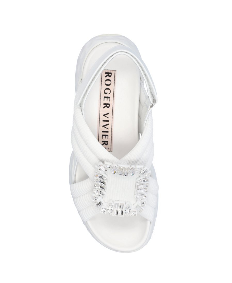Roger Vivier Buckle-detail Sling-back Sandals In White