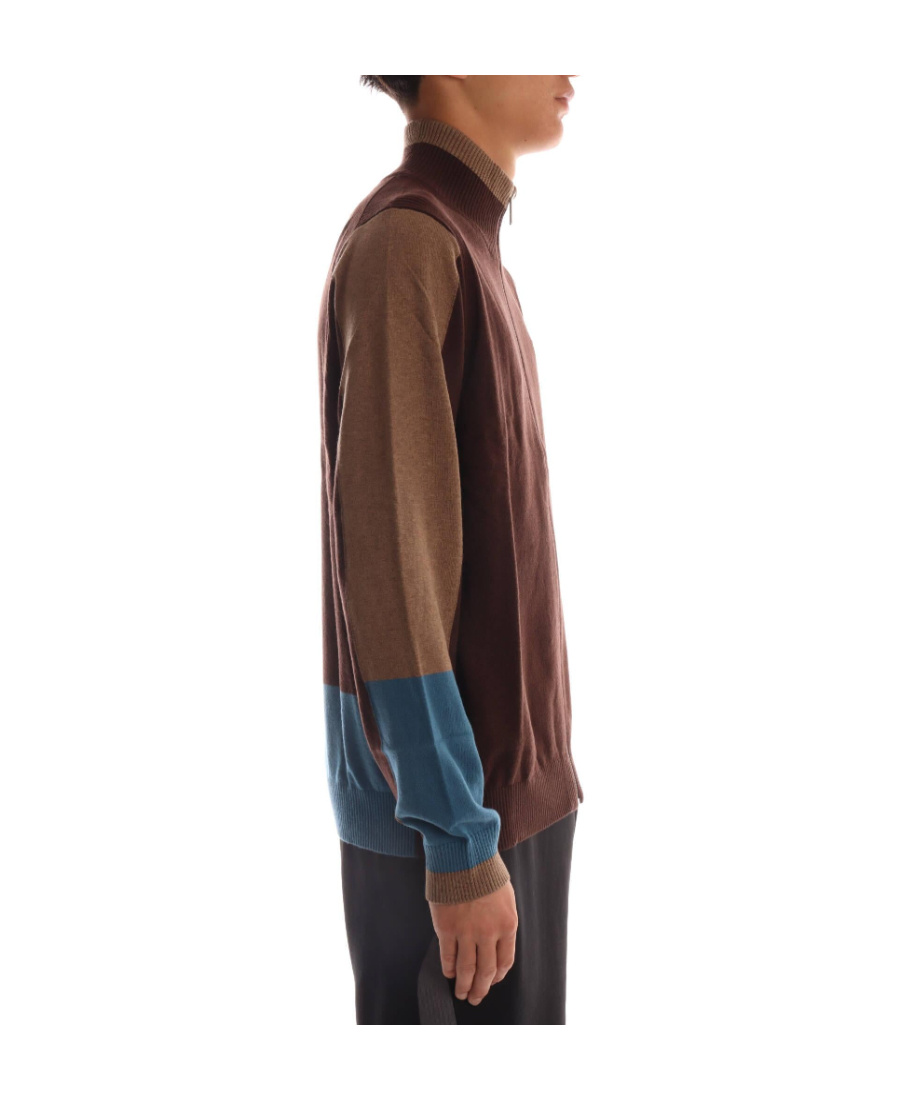PAUL SMITH COLOUR-BLOCK ZIP-UP CARDIGAN