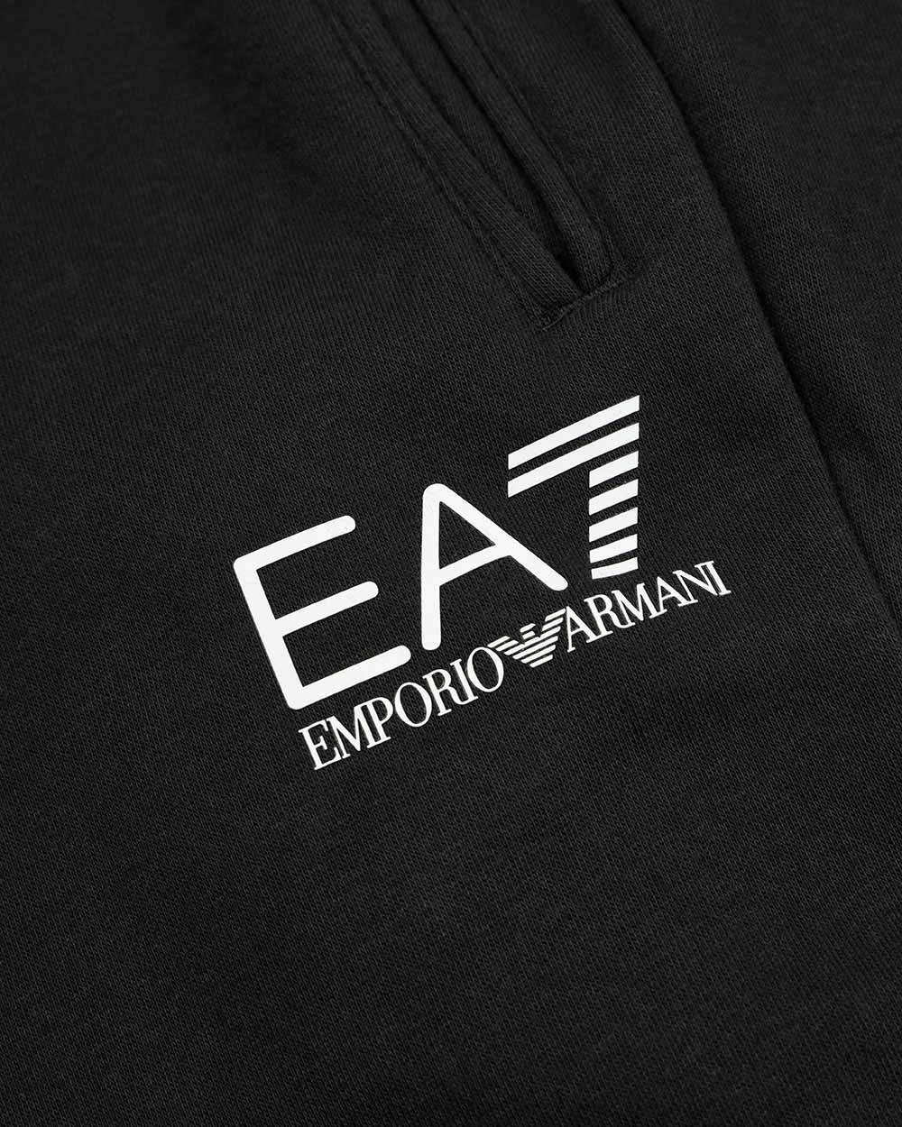Ea7 Black Logo Two-piece Sports Suit In Black